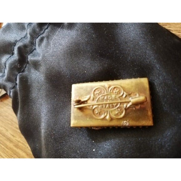 VTG Venetian Micro mosaic pin ITALY 1910-1930 Glass Art Brooch Antique Chic - Picture 6 of 12